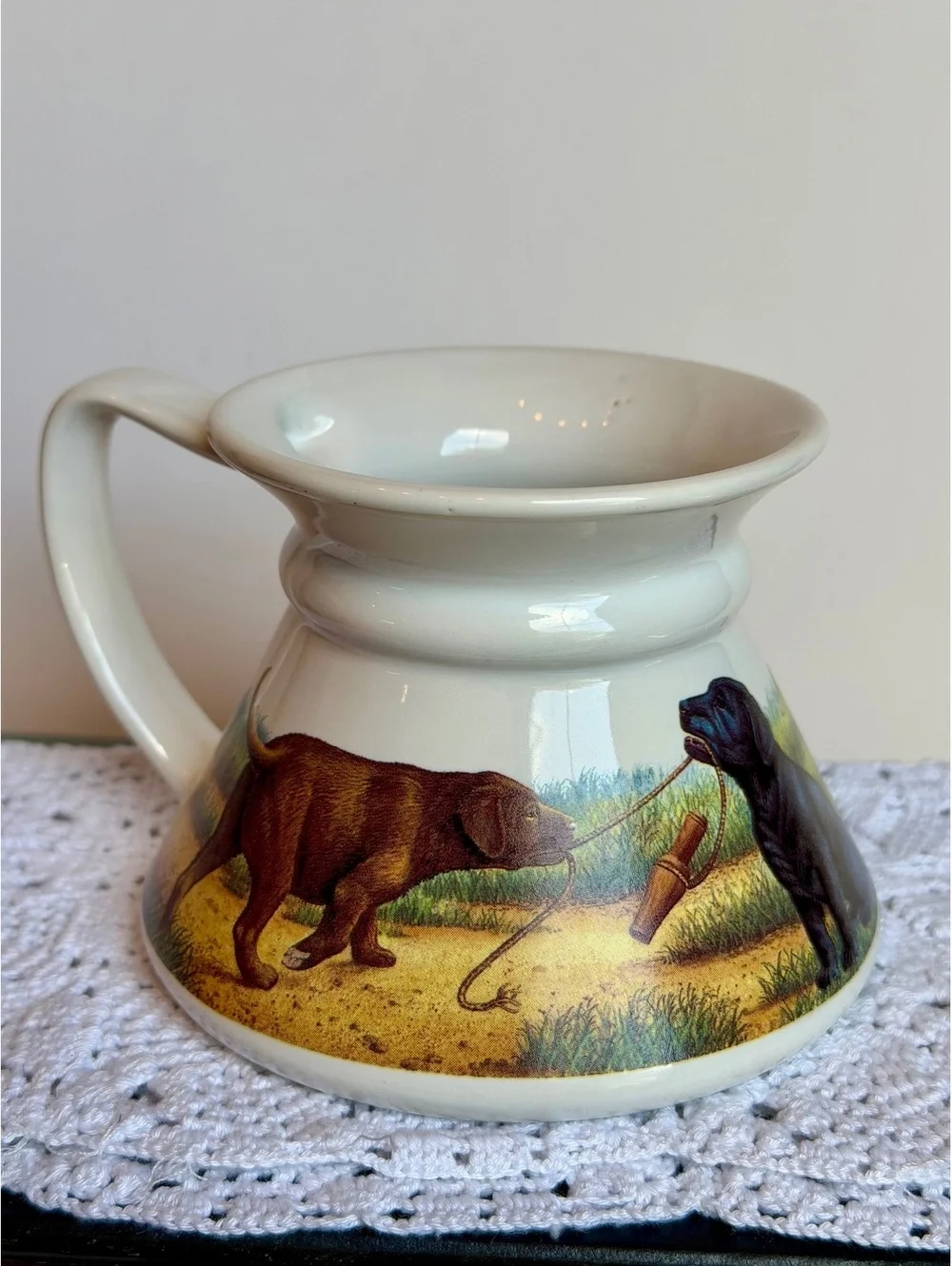 Vintage G.E. Peterson Hunting Dog Duck Ceramic Mug Retriever Sporting